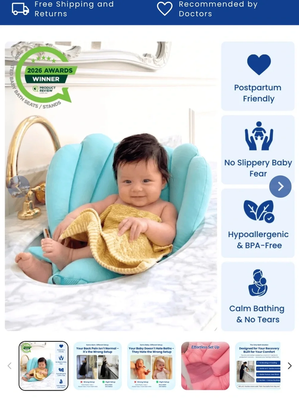 Soft Sink Baby Bath - Light Blue